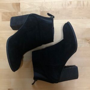 Women’s Suede Booties Size 8.5 3” Heel with Zipper